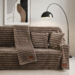 Beauty Home Γούνινο ριχτάρι Τριθέσιο Stripe Art 8726 180x300 Μόκα