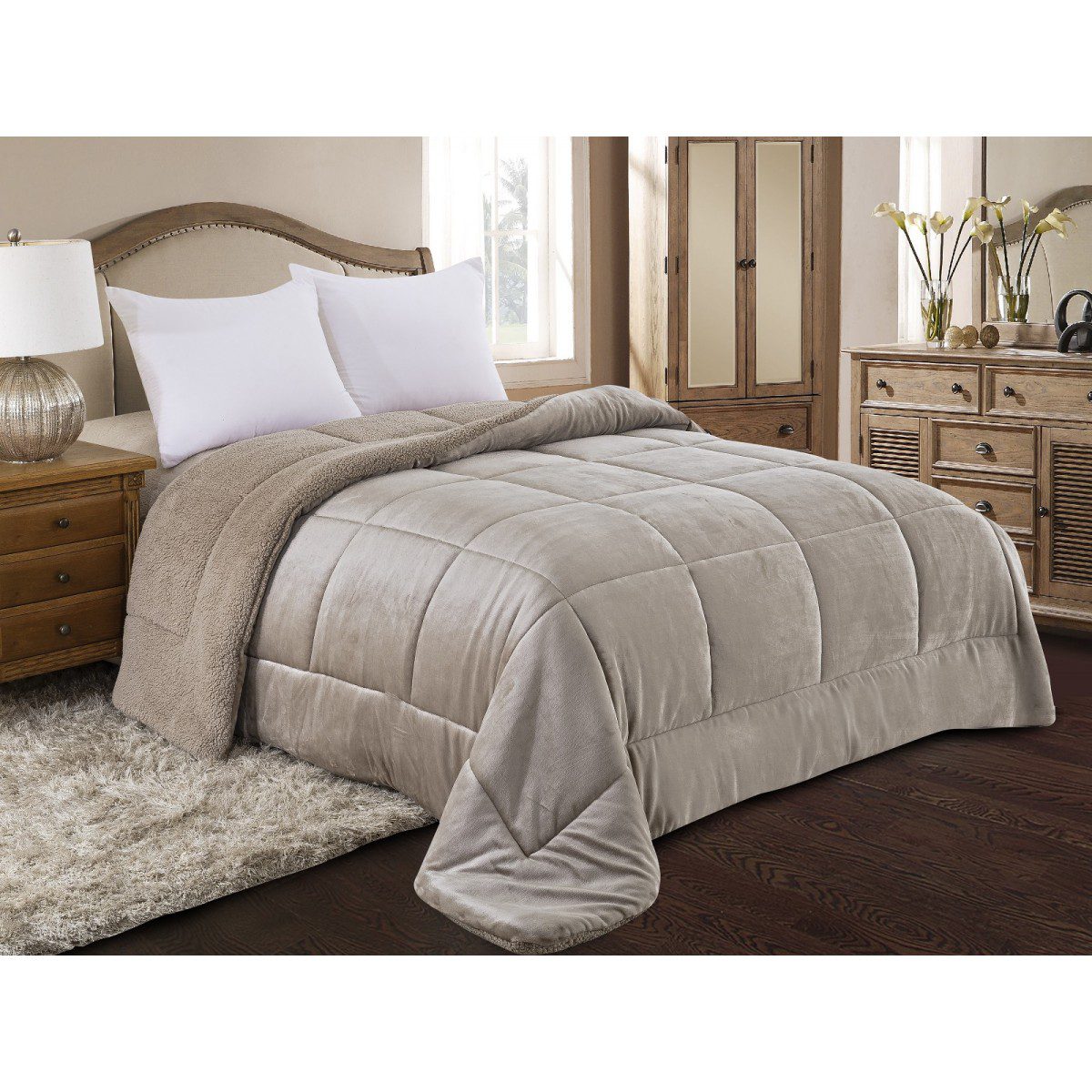 ΚΟΥΒΕΡΤΟΠΑΠΛΩΜΑ KING SIZE 240X260 ADAM HOME (805) TAUPE