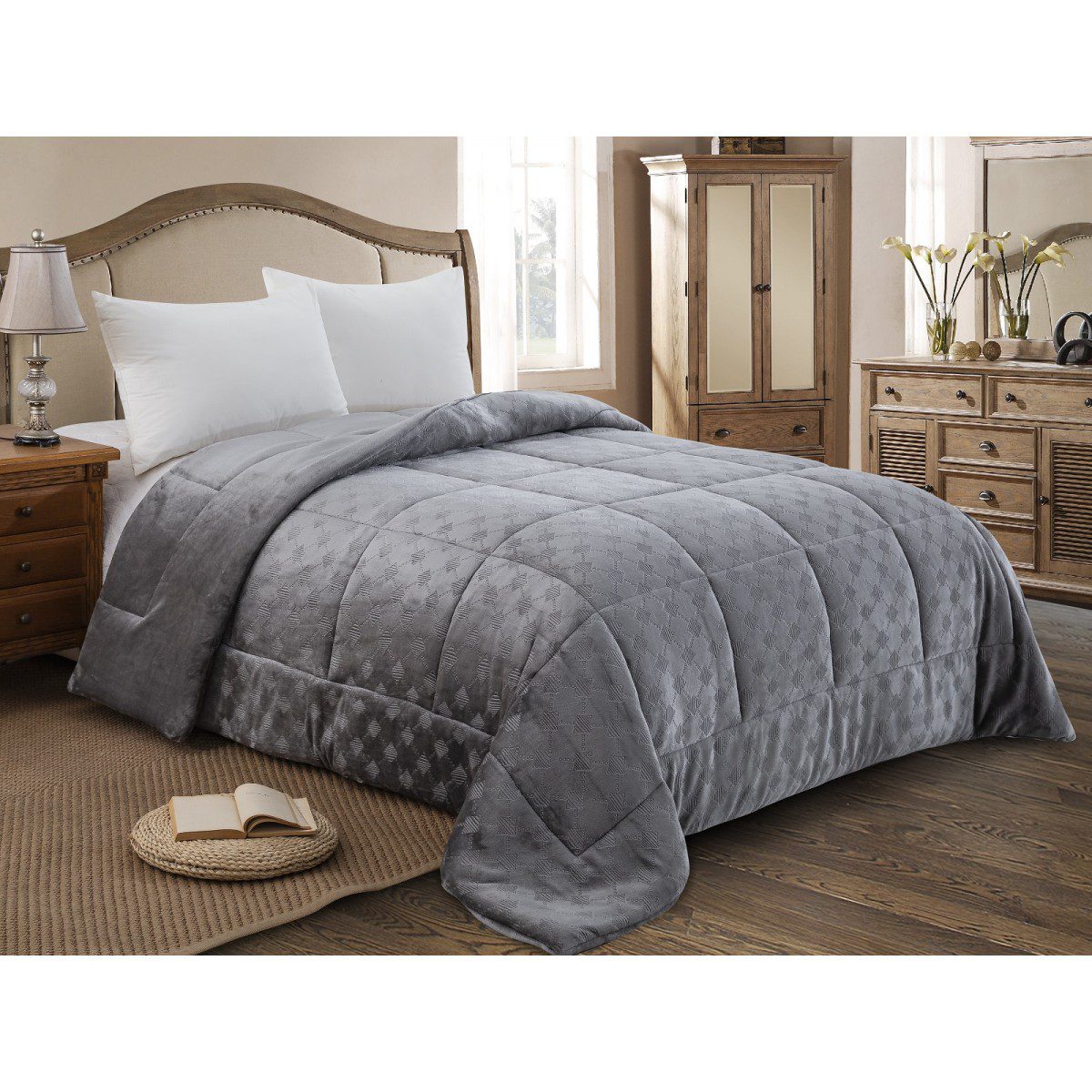 ΚΟΥΒΕΡΤΟΠΑΠΛΩΜΑ ΥΠΕΡΔΙΠΛΟ 220X240 ADAM HOME (822) GREY