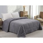 ΚΟΥΒΕΡΤΟΠΑΠΛΩΜΑ ΓΟΥΝΑ/FLANNEL ΥΠΕΡΔΙΠΛΟ 220X240 ADAM HOME (920) GREY