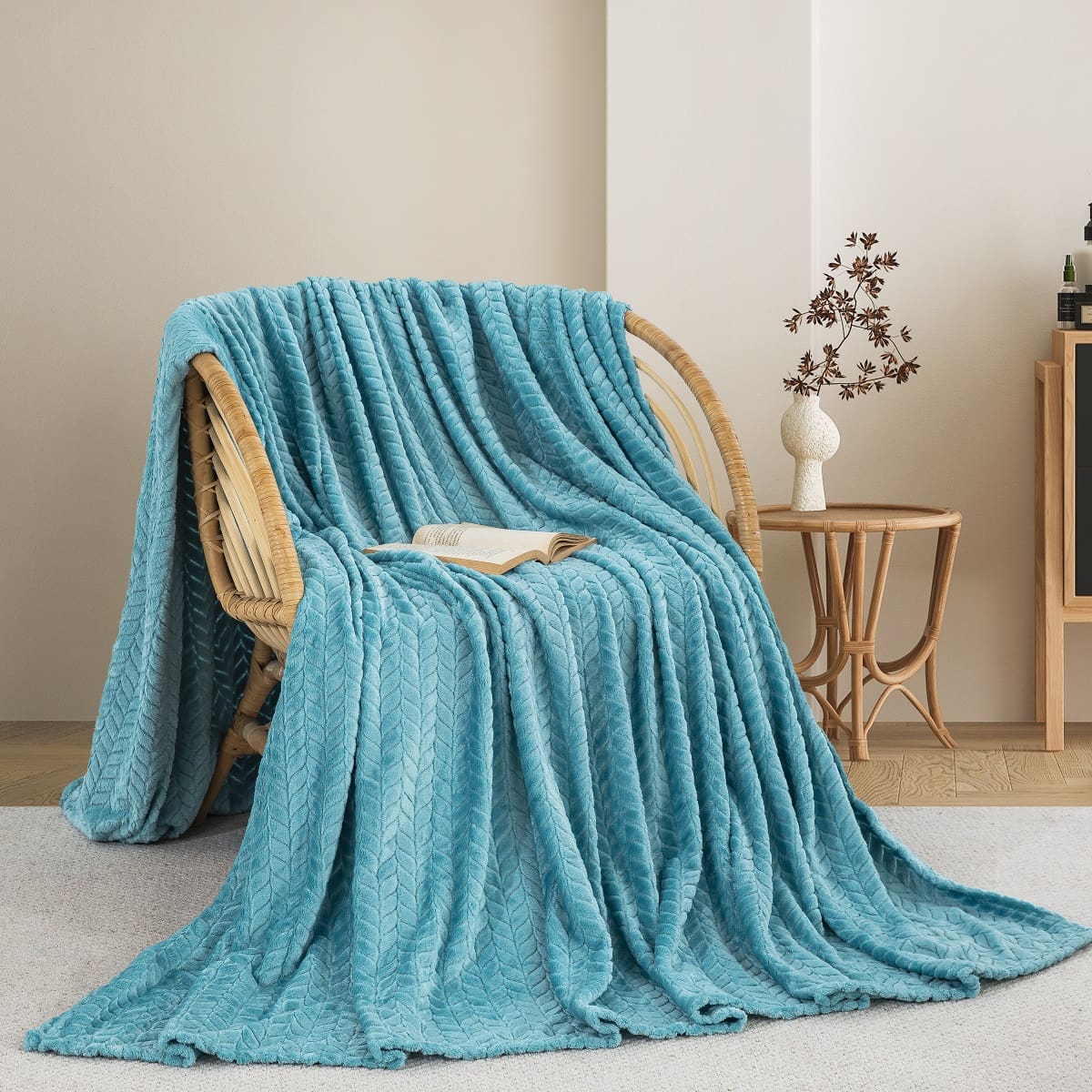 ΚΟΥΒΕΡΤΑ  FLEECE ΗΜΙΔΙΠΛΟ 180X240 ADAM HOME (550)  AQUA(25)