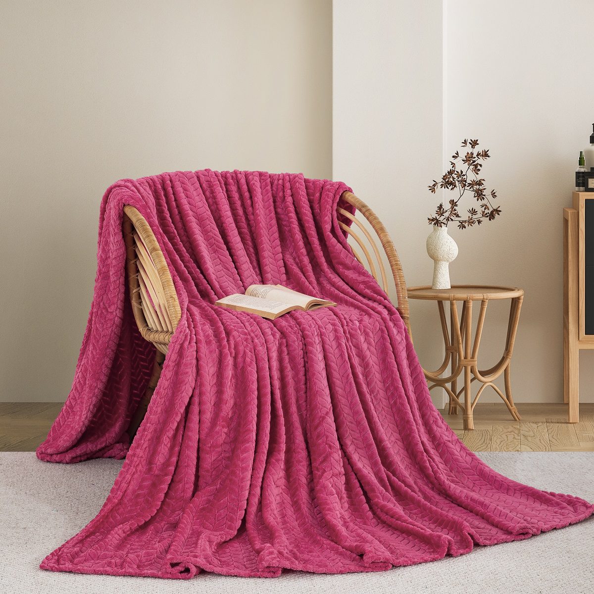 ΚΟΥΒΕΡΤΑ  FLEECE ΗΜΙΔΙΠΛΟ 180X240 ADAM HOME (550) FUCHSIA  (21)