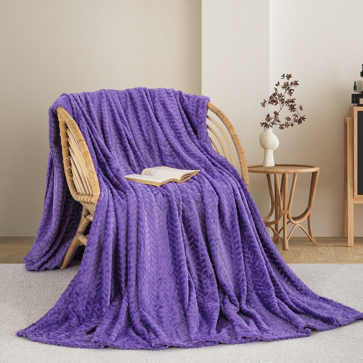 ΚΟΥΒΕΡΤΑ  FLEECE ΗΜΙΔΙΠΛΟ 180X240 ADAM HOME (550)  PURPLE(73)