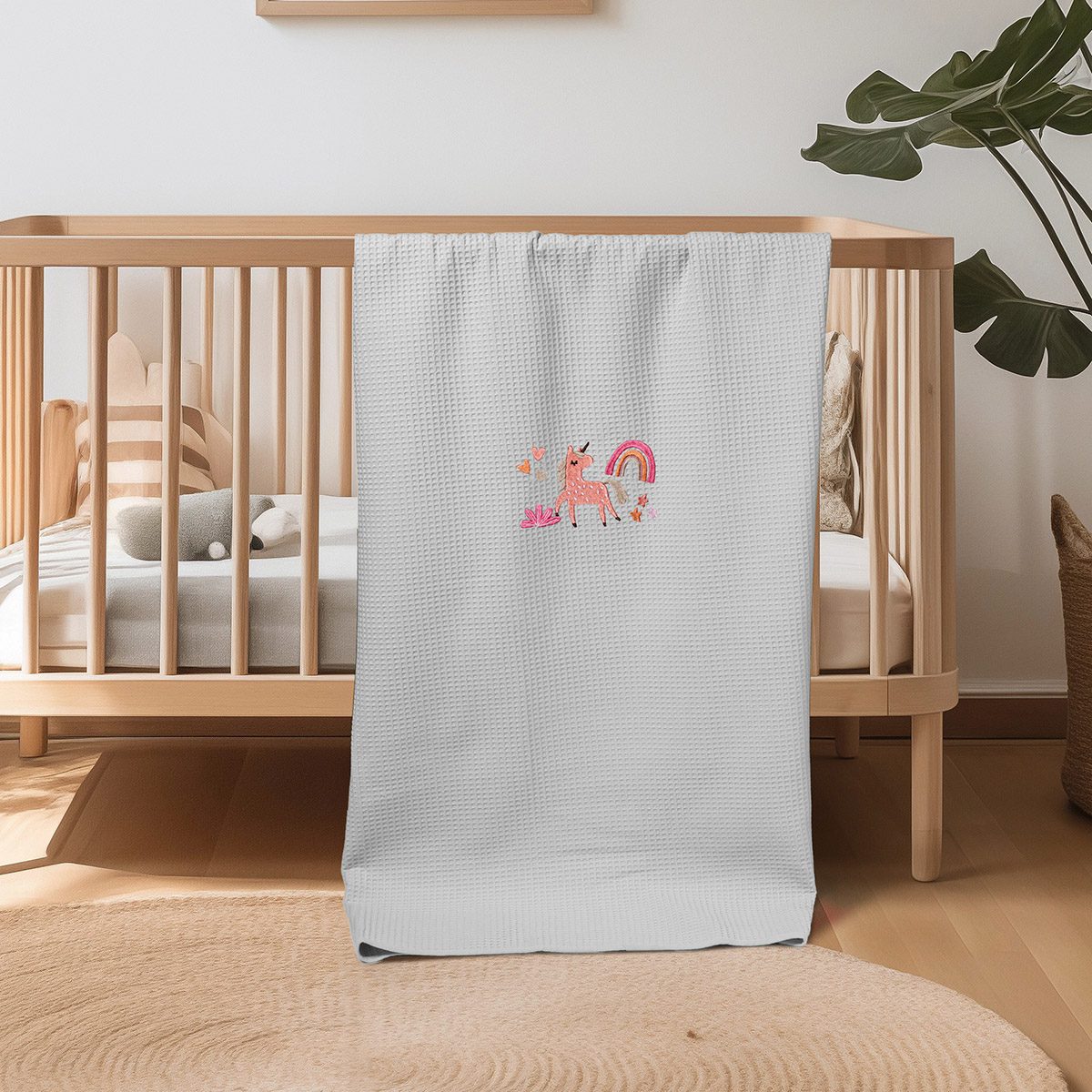 ΚΟΥΒΕΡΤΑ ΠΙΚΕ ΚΟΥΝΙΑΣ 110X140 ADAM HOME UNICORN GREY