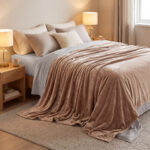 Beauty Home Κουβέρτα υπέρδιπλη Velora Art 12550 100% polyester super soft 550gsm 220x240 Άμμου