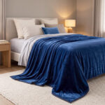 Beauty Home Κουβέρτα μονή Velora Art 12550 100% polyester super soft 550gsm 160x220 Μπλε