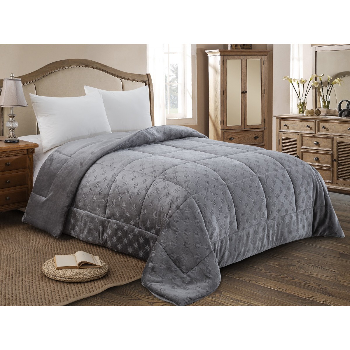 ΚΟΥΒΕΡΤΟΠΑΠΛΩΜΑ ΜΟΝΟ 160X240 ADAM HOME (822) GREY