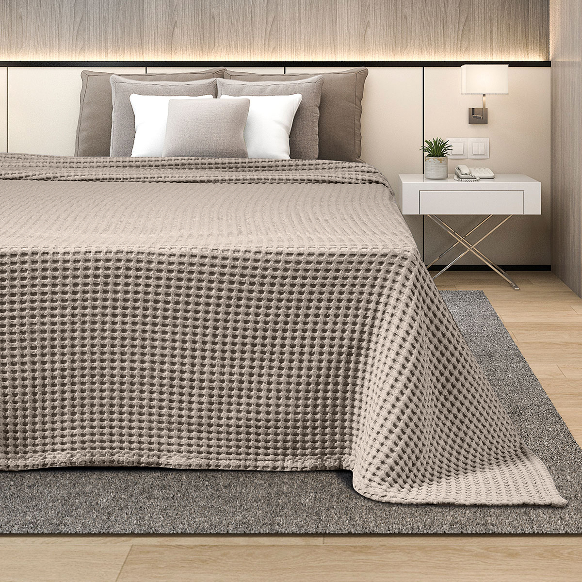 ΚΟΥΒΕΡΤΑ ΠΙΚΕ ΜΟΝΗ 170Χ240 ADAM HOME  BEIGE
