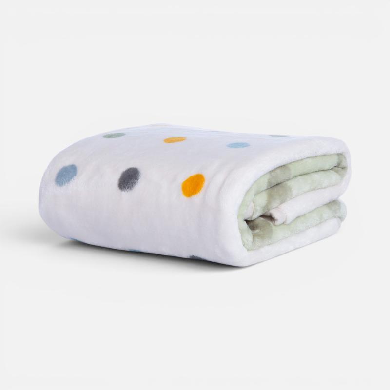 5205495651477 Κουβέρτα Βρεφική Κούνιας Baby Dots Green 100x140 Nef Nef Homeware - Image 1