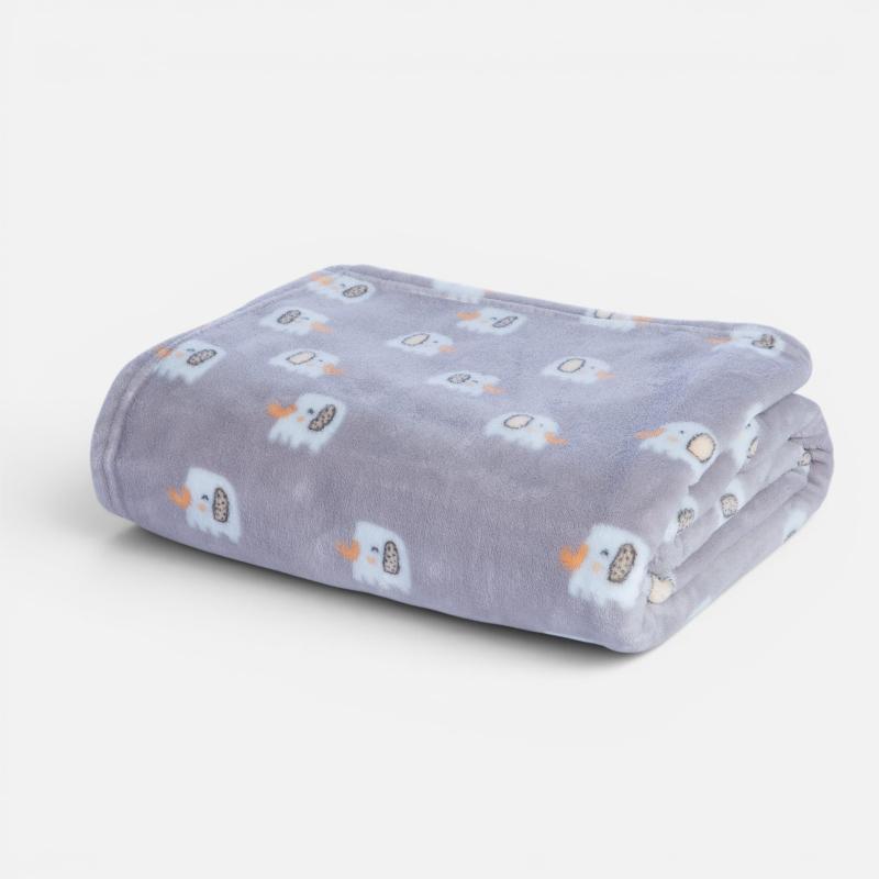 5205495652061 Κουβέρτα Fleece Βρεφική Αγκαλιάς Elephants 110x150 Nef Nef Homeware - Image 1