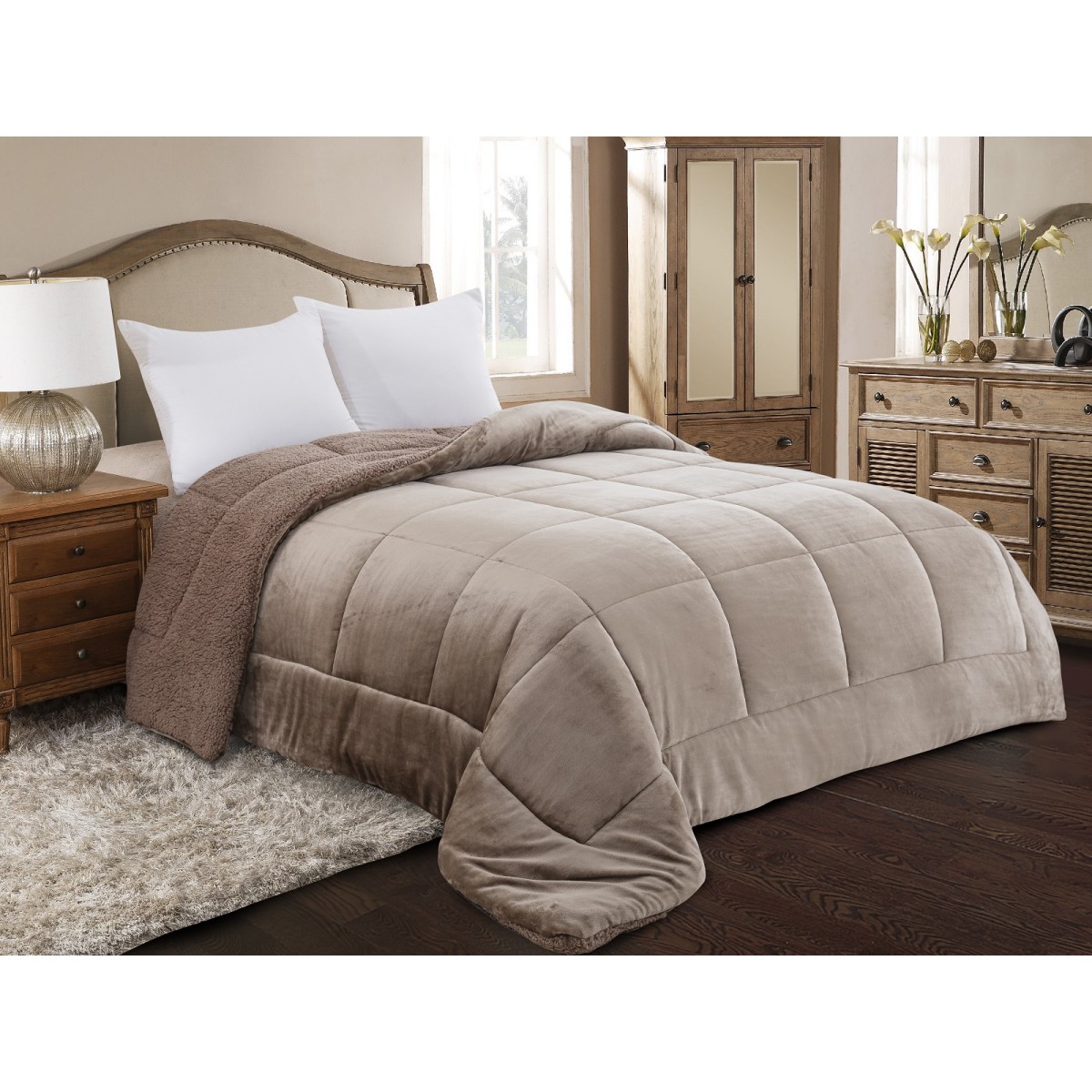ΚΟΥΒΕΡΤΟΠΑΠΛΩΜΑ ΥΠΕΡΔΙΠΛΟ 220X240 ADAM HOME (805) MOCHA