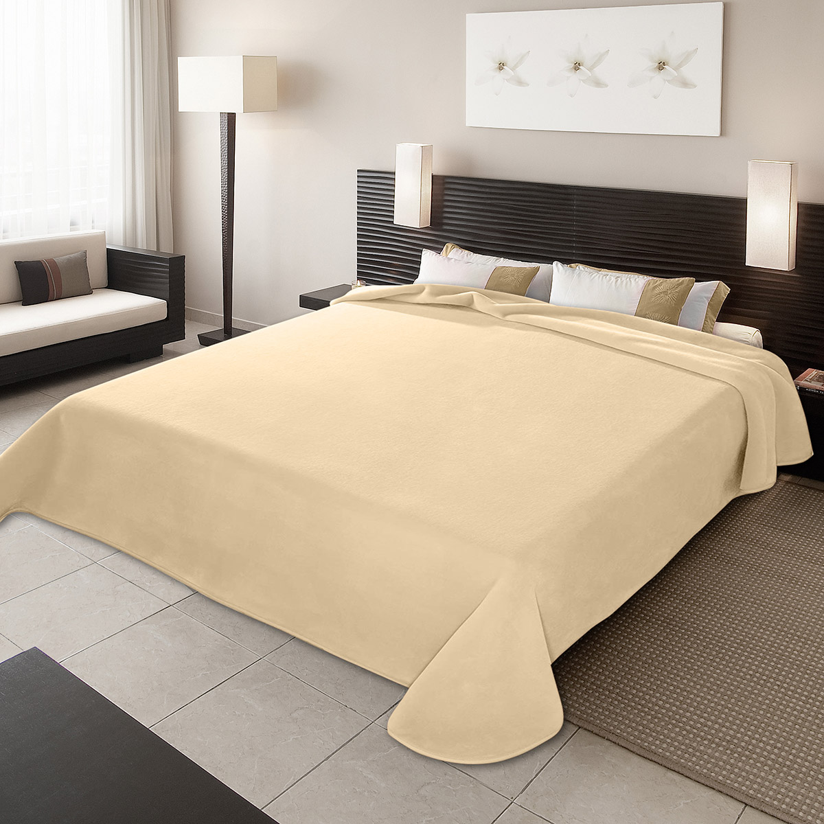 ΚΟΥΒΕΡΤΑ ΙΣΠΑΝΙΑΣ ΥΠΕΡΔΙΠΛΗ 220Χ240 BELPLA  STER PLAIN OFF WHITE(15)