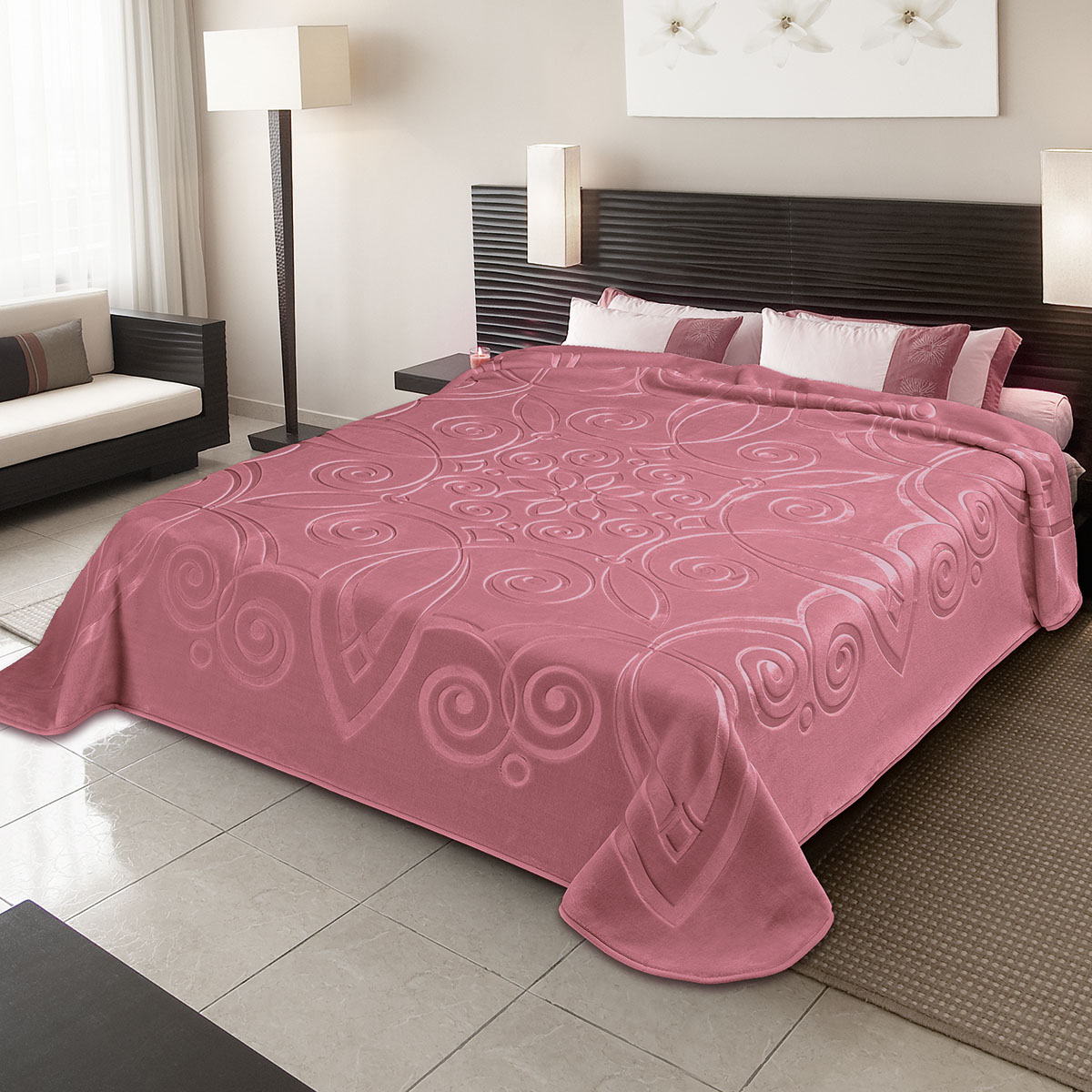 ΚΟΥΒΕΡΤΑ ΙΣΠΑΝΙΑΣ ΥΠΕΡΔΙΠΛΗ 220Χ240 BELPLA  STER 516 OPAL ROSE(64)