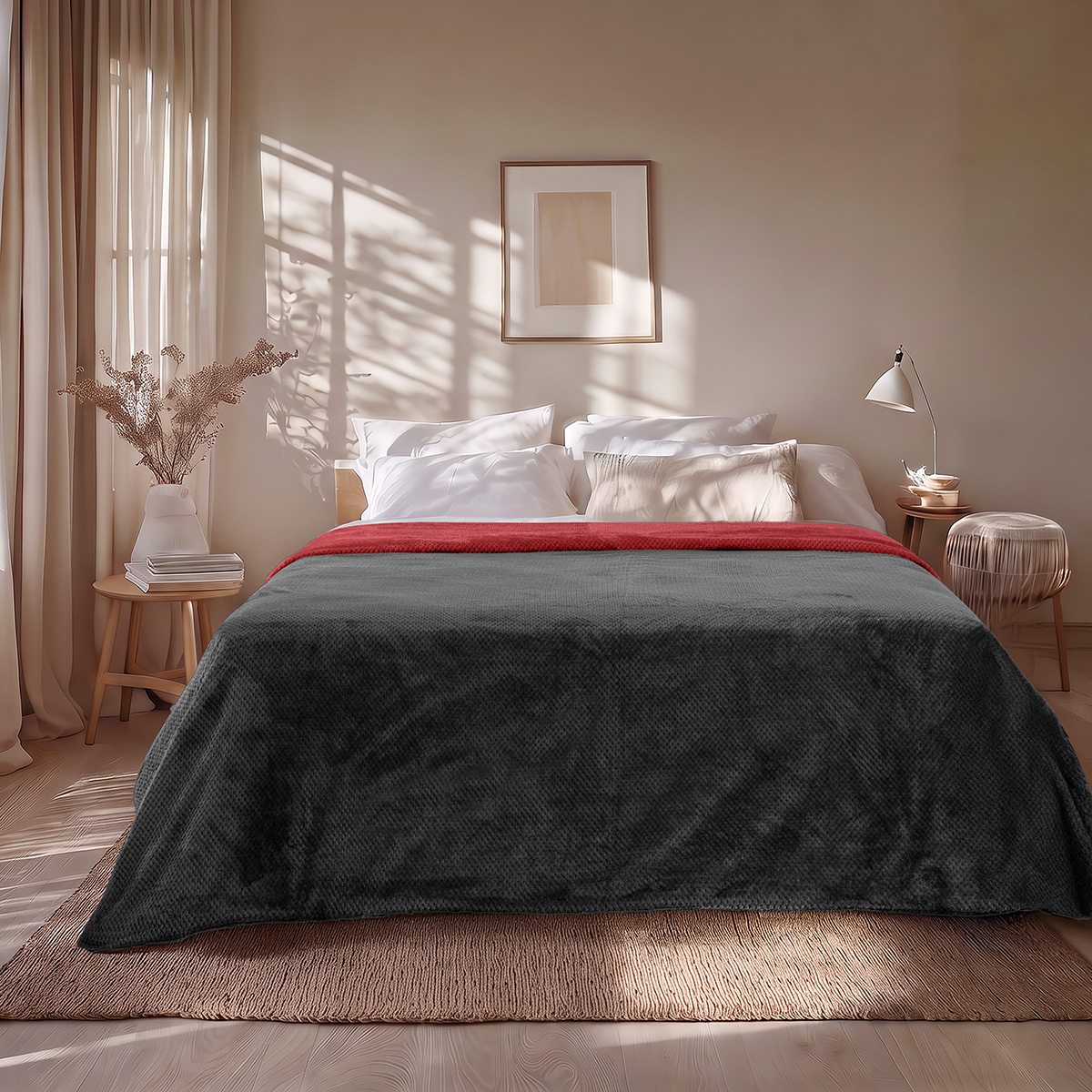 Beauty Home Κουβέρτα υπέρδιπλη διπλής όψεως Art 11601 Jacquard fleece 700gsm Fiesta Plus 220x240 Μαύρο Beauty Home Κουβέρτα υπέρδιπλη διπλής όψεως Art 11601 Jacquard fleece 700gsm Fiesta Plus 220x240 Μαύρο