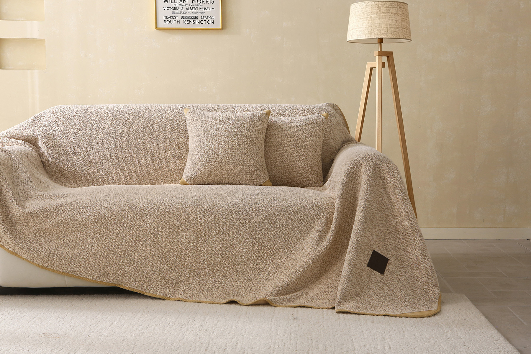 Beauty Home Ριχτάρι Τριθέσιο Lamb Plus Art 8833 175x300 Μπεζ